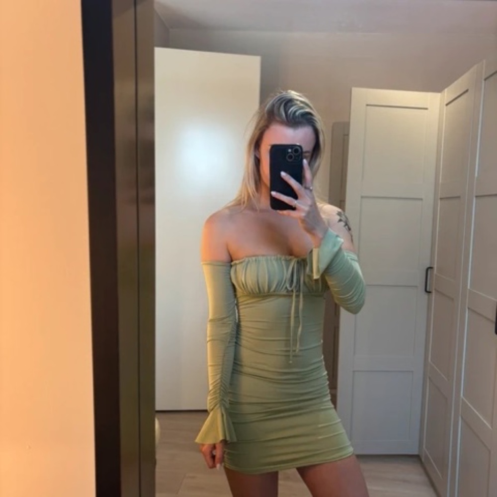 H&M Green Mini Dress